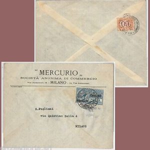 64182 -  REGNO - STORIA POSTALE : POSTA PNEUMATICA #7  su BUSTA TASSATA 1922