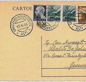37894  LUOGOTENENZA - Intero Postale: 13.06.1946 - 1o giorno REPUBBLICA ITALIANA