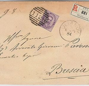 ITALIA REGNO: storia postale - Sass 42 su BUSTA RACCOMANDATA da GIULIANOVA 1884