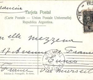ac1484 -  ARGENTINA -  POSTAL HISTORY - Postcard to TUNISIA 1908
