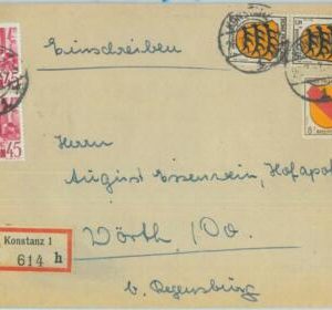 89317 - GERMANY French Zone - POSTAL HISTORY - Mixed Franking REGISTERED COVER