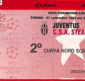 C1060 - Vecchio BIGLIETTO PARTITA CALCIO - 1995 / 96  JUVENTUS vs CSA STEAUA