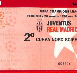 C1068 - Vecchio BIGLIETTO PARTITA CALCIO - 1995 / 96  JUVENTUS vs REAL MADRID