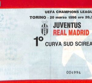 C1072 - Vecchio BIGLIETTO PARTITA CALCIO - 1995 / 96  JUVENTUS vs REAL MADRID