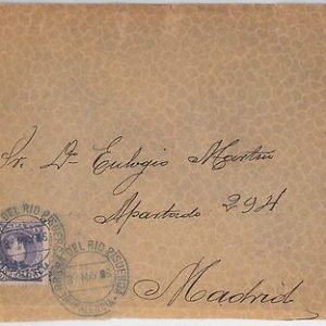 España - HISTORIA POSTAL: CARTA con matasello HERRERA DEL RIO PISUERGA azul 1906