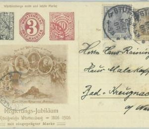 83524 - GERMANY - Postal History - PRIVATE  STATIONERY CARD wadded STAMP  1906