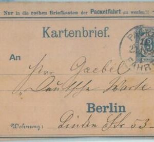 89319 - GERMANY - Postal History - Private STATIONERY Letter Card: Berlin 1891