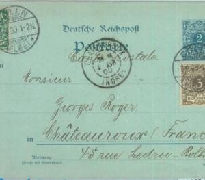 89265 - GERMANY - Postal History -  STATIONERY CARD with added franking 1900