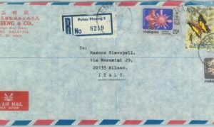 84401 - MALAYA  - POSTAL HISTORY - Registered COVER to ITALY - BUTTERFLIES 1981