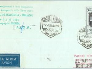 83190 - SPAIN - Postal History - FIRST FLIGHT:  Palma de Mallorca  Milano  1964