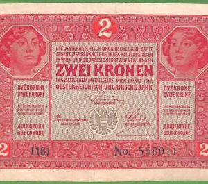 ah1428 - Austria-Hungary-Collectable PAPERMONEY- PIC#21- 2 Krowns -Uncirculated