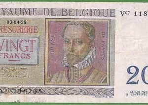 ah1437 - BELGIUM - Collectable PAPERMONEY  - PIC#132r - 20 FRANK - Fine/VF