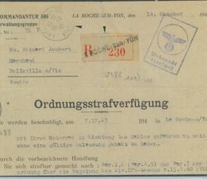 84070 - GERMANY  - Postal History - FIELD MAIL Feldpost  sent REGISTERED  1943
