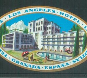 87082  - SPAIN  - Vintage hotel LABEL - Hotel LOS ANGELES - Granada