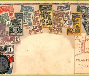 ae9864 - DAHOMEY -  VINTAGE  POSTCARD - STAMPS ON POSTCARD - ZIEHER