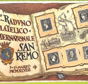 ae9847 - ITALY - VINTAGE  POSTCARD - STAMPS ON POSTCARD -  San Remo-1948