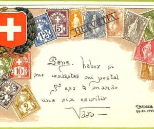 ae9868 - Switzerland -  VINTAGE  POSTCARD - STAMPS ON POSTCARD - ZIEHER