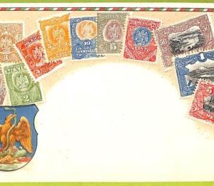ae9872 - MEXICO - VINTAGE  POSTCARD - STAMPS ON POSTCARD - ZIEHER - Embossed