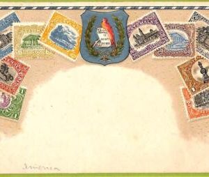 ae9854 - Guatemala -  VINTAGE  POSTCARD - STAMPS ON POSTCARD - ZIEHER - Embossed