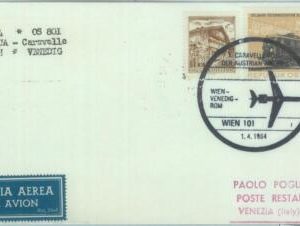 83121 - AUSTRIA - Postal History - FIRST FLIGHT:  WIEN  Venice #  535 AA  1964