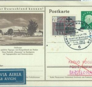 83161 - GERMANY - Postal History - FIRST FLIGHT: FRANKFURT Barcelona # 39 1963