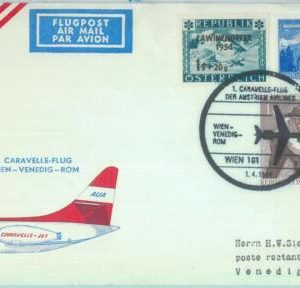 83123 - AUSTRIA - Postal History - FIRST FLIGHT:  WIEN  Rome #  535 AA  1964