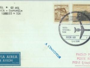 83124 - AUSTRIA - Postal History - FIRST FLIGHT:  WIEN  Rome #  537 BA  1964