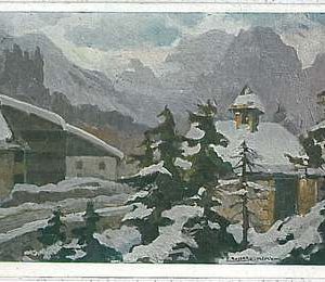 34442  CARTOLINA d'Epoca BELLUNO provincia - ILLUSTRATA : RIFUGIO ALPINO