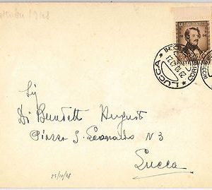 43213  - ITALIA REPUBBLICA: storia postale - DONIZETTI  isolato su BUSTA 1948