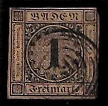 94904 - 2fB  - GERMANY Baden - STAMP  -  Michel  #  1b  -  USED