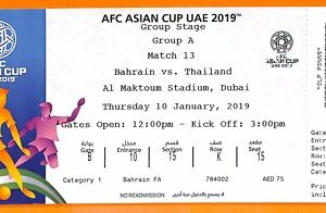 C2473-Vecchio BIGLIETTO PARTITA CALCIO- 2019 BAHRAIN VS THAILAND