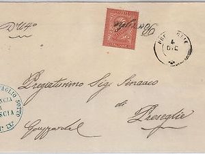 ITALIA REGNO storia postale - BUSTA con  annullo BARGHE e PRESCEGLIE 1876