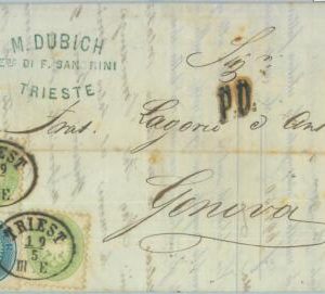 88824 - AUSTRIA - POSTAL HISTORY - 16 Kr COVER from  TRIEST to GENOVA 1967