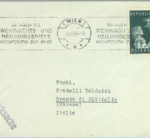 88834 - AUSTRIA - POSTAL HISTORY -  Special Postmark on COVER  1953 - CHRISTMAS