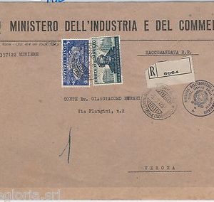 REPUBBLICA - STORIA POSTALE :  BUSTA annullo MINISTERO INDUSTRIA COMMERCIO 1952