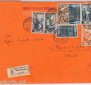 55475 -  REPUBBLICA - STORIA POSTALE :  LAVORO + IMPERIALE su BUSTA da MERCALLO