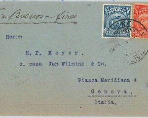 58586  -  BOLIVIA - POSTAL HISTORY:  COVER to ITALY via ARGENTINA  - 1925