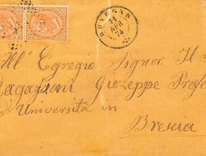 ab2799 - ITALIA - STORIA POSTALE - BUSTA da Rovegno GENOVA 1874