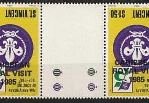 56825 - ST. VINCENT - MNH Stamps with inverted postmark BOY SCOUT Royalty