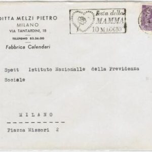 43292 - ITALY - POSTAL HISTORY - COVER special postmark ROSES HEART Mother's day