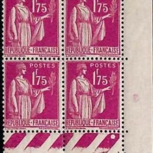 94846b - FRANCE - STAMPS -  Yvert #  289 - CORNER block of 4  COIN DATEE  MH