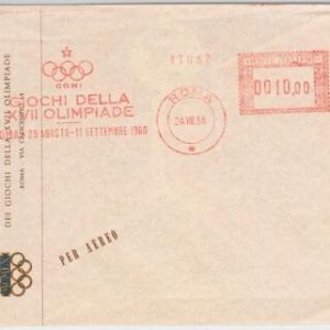45758 - ITALY - POSTAL HISTORY - RED MECHANICAL postmark 1958 OLYMPIC GAMES