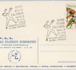 45834 - ITALY - POSTAL HISTORY - Reggio Calabria special postmark 1972 BASEBALL
