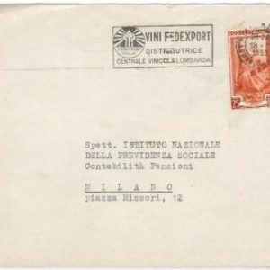 45931 - ITALY - POSTAL HISTORY : SPECIAL POSTMARK on COVER 1953-WINE Grapes