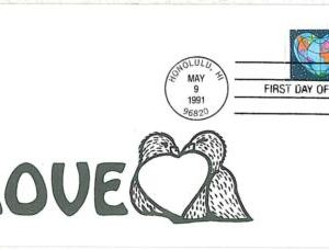 26054 - USA - POSTAL HISTORY -  FDC COVER  1991 -  LOVE  BIRDS  MAPS