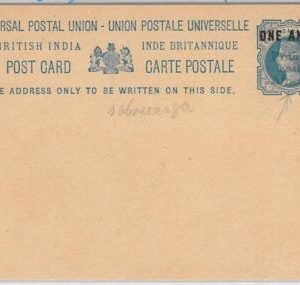 48993 - INDIA overprinted BRITISH EAST AFRICA - POSTAL STATIONERY CARD H & G # 5