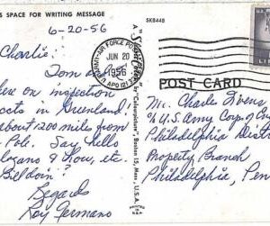 30498  -  GREENLAND  USA -  POSTAL HISTORY - Postcard sent from Army Base