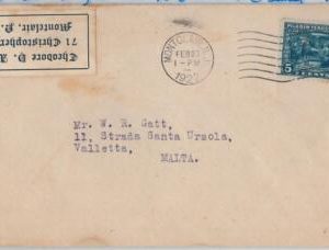 46193 - USA -  POSTAL HISTORY -  Scott # 550 single use on COVER to MALTA 1922