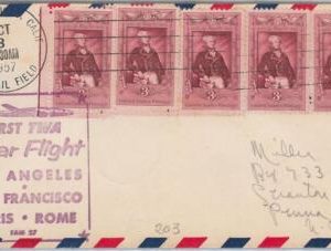 46716  -  USA - POSTAL HISTORY -  First POLAR Flight COVER  - Pell # 259 FG 1957