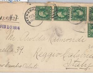 56425 -  USA United States -  POSTAL HISTORY:  COVER from NJ to ITALY 1914